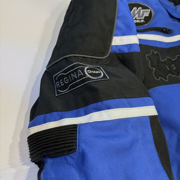 Scorpion Exo Burnout Blue Black FMF Team Cycle Motorcycle Riding Jacket Size XL - Picture 4 of 16